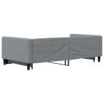 vidaXL Pat de zi cu extensie, gri deschis, 100x200 cm, textil vidaXL Pat de zi cu extensie, gri deschis, 100x200 cm, textil