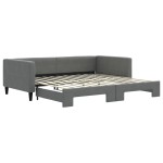 vidaXL Pat de zi cu extensie, gri închis, 100x200 cm, textil vidaXL Pat de zi cu extensie, gri închis, 100x200 cm, textil