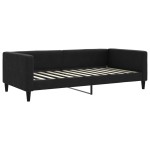 vidaXL Pat de zi cu extensie, negru, 100x200 cm, textil