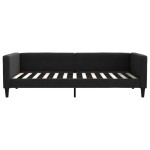 vidaXL Pat de zi cu extensie, negru, 100x200 cm, textil