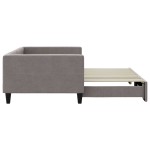 vidaXL Pat de zi cu extensie, gri taupe, 100x200 cm, textil vidaXL Pat de zi cu extensie, gri taupe, 100x200 cm, textil