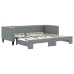 vidaXL Pat de zi cu extensie, gri deschis, 90x190 cm, textil vidaXL Pat de zi cu extensie, gri deschis, 90x190 cm, textil