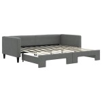 vidaXL Pat de zi cu extensie, gri închis, 90x190 cm, textil vidaXL Pat de zi cu extensie, gri închis, 90x190 cm, textil