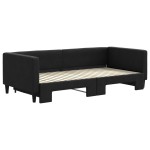 vidaXL Pat de zi cu extensie, negru, 90x190 cm, textil vidaXL Pat de zi cu extensie, negru, 90x190 cm, textil