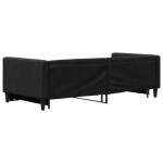 vidaXL Pat de zi cu extensie, negru, 90x190 cm, textil vidaXL Pat de zi cu extensie, negru, 90x190 cm, textil