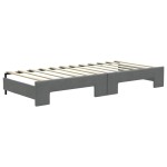vidaXL Pat de zi cu extensie și saltele, gri închis, 80x200 cm, textil