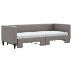 vidaXL Pat de zi cu extensie și saltele, gri taupe, 80x200 cm, textil