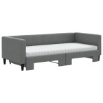 vidaXL Pat de zi cu extensie și saltele, gri închis, 90x200 cm, textil vidaXL Pat de zi cu extensie și saltele, gri închis, 90x200 cm, textil