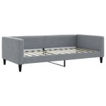 vidaXL Pat de zi cu extensie și saltele, gri deschis 100x200 cm textil
