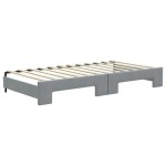 vidaXL Pat de zi cu extensie și saltele, gri deschis 100x200 cm textil