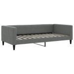 vidaXL Pat de zi cu extensie și saltele, gri închis, 100x200 cm textil vidaXL Pat de zi cu extensie și saltele, gri închis, 100x200 cm textil