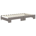 vidaXL Pat de zi cu extensie și saltele, gri taupe, 100x200 cm, textil vidaXL Pat de zi cu extensie și saltele, gri taupe, 100x200 cm, textil