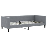 vidaXL Pat de zi cu extensie și saltele, gri deschis 90x190 cm textil vidaXL Pat de zi cu extensie și saltele, gri deschis 90x190 cm textil