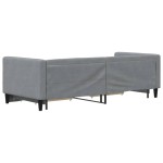 vidaXL Pat de zi cu extensie și sertare, gri deschis, 80x200 cm textil
