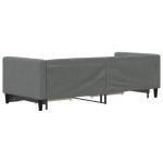 vidaXL Pat de zi cu extensie și sertare, gri închis, 80x200 cm textil