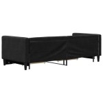 vidaXL Pat de zi cu extensie și sertare, negru, 80x200 cm, textil