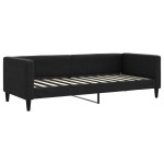 vidaXL Pat de zi cu extensie și sertare, negru, 80x200 cm, textil