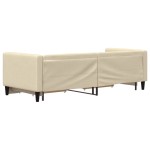 vidaXL Pat de zi cu extensie și sertare, crem, 80x200 cm, textil