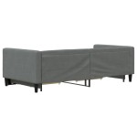 vidaXL Pat de zi cu extensie și sertare, gri închis, 90x200 cm textil