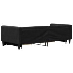 vidaXL Pat de zi cu extensie și sertare, negru, 90x200 cm, textil vidaXL Pat de zi cu extensie și sertare, negru, 90x200 cm, textil