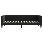 vidaXL Pat de zi cu extensie și sertare, negru, 90x200 cm, textil vidaXL Pat de zi cu extensie și sertare, negru, 90x200 cm, textil
