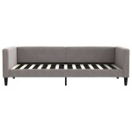 vidaXL Pat de zi cu extensie și sertare, gri taupe, 90x200 cm, textil