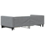 vidaXL Pat de zi cu extensie și sertare, gri deschis 100x200 cm textil vidaXL Pat de zi cu extensie și sertare, gri deschis 100x200 cm textil