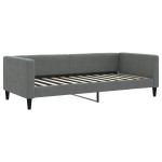vidaXL Pat de zi cu extensie și sertare, gri închis, 100x200 cm textil