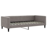 vidaXL Pat de zi cu extensie și sertare, gri taupe, 100x200 cm, textil