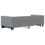 vidaXL Pat de zi cu extensie și sertare, gri deschis, 90x190cm, textil