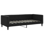 vidaXL Pat de zi cu extensie și sertare, negru, 90x190cm, textil vidaXL Pat de zi cu extensie și sertare, negru, 90x190cm, textil