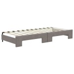 vidaXL Pat de zi cu extensie și sertare, gri taupe, 80x200 cm, textil