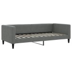 vidaXL Pat de zi cu extensie și sertare, gri închis, 90x200 cm textil