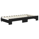 vidaXL Pat de zi cu extensie și sertare, negru, 90x200 cm, textil vidaXL Pat de zi cu extensie și sertare, negru, 90x200 cm, textil