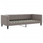 vidaXL Pat de zi cu extensie și sertare, gri taupe, 100x200 cm, textil