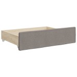 vidaXL Pat de zi cu extensie și sertare, gri taupe, 100x200 cm, textil