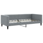 vidaXL Pat de zi cu extensie și sertare, gri deschis, 90x190cm, textil