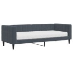 vidaXL Pat de zi cu saltea, gri închis, 80x200 cm, catifea