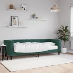 vidaXL Pat de zi cu saltea, verde închis, 80x200 cm, catifea