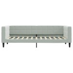 vidaXL Pat de zi cu saltea, gri deschis, 90x200 cm, catifea