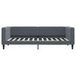 vidaXL Pat de zi cu saltea, gri închis, 90x200 cm, catifea