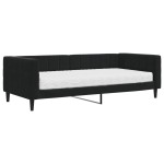 vidaXL Pat de zi cu saltea, negru, 90x200 cm, catifea