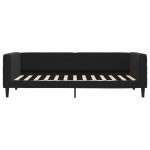vidaXL Pat de zi cu saltea, negru, 90x200 cm, catifea