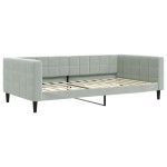 vidaXL Pat de zi cu saltea, gri deschis, 100x200 cm, catifea