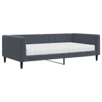 vidaXL Pat de zi cu saltea, gri închis, 100x200 cm, catifea