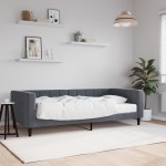 vidaXL Pat de zi cu saltea, gri închis, 90x190 cm, catifea vidaXL Pat de zi cu saltea, gri închis, 90x190 cm, catifea