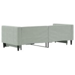 vidaXL Pat de zi cu extensie, gri deschis, 80x200 cm, catifea vidaXL Pat de zi cu extensie, gri deschis, 80x200 cm, catifea