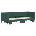 vidaXL Pat de zi cu extensie, verde închis, 80x200 cm, catifea