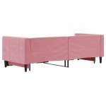 vidaXL Pat de zi cu extensie, roz, 80x200 cm, catifea
