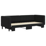 vidaXL Pat de zi cu extensie, negru, 80x200 cm, catifea